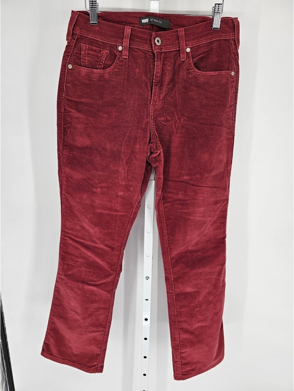 Levis 515 Womens Sz 6 Boot Cut Corduroy Pants RED w/ Flap Pocket